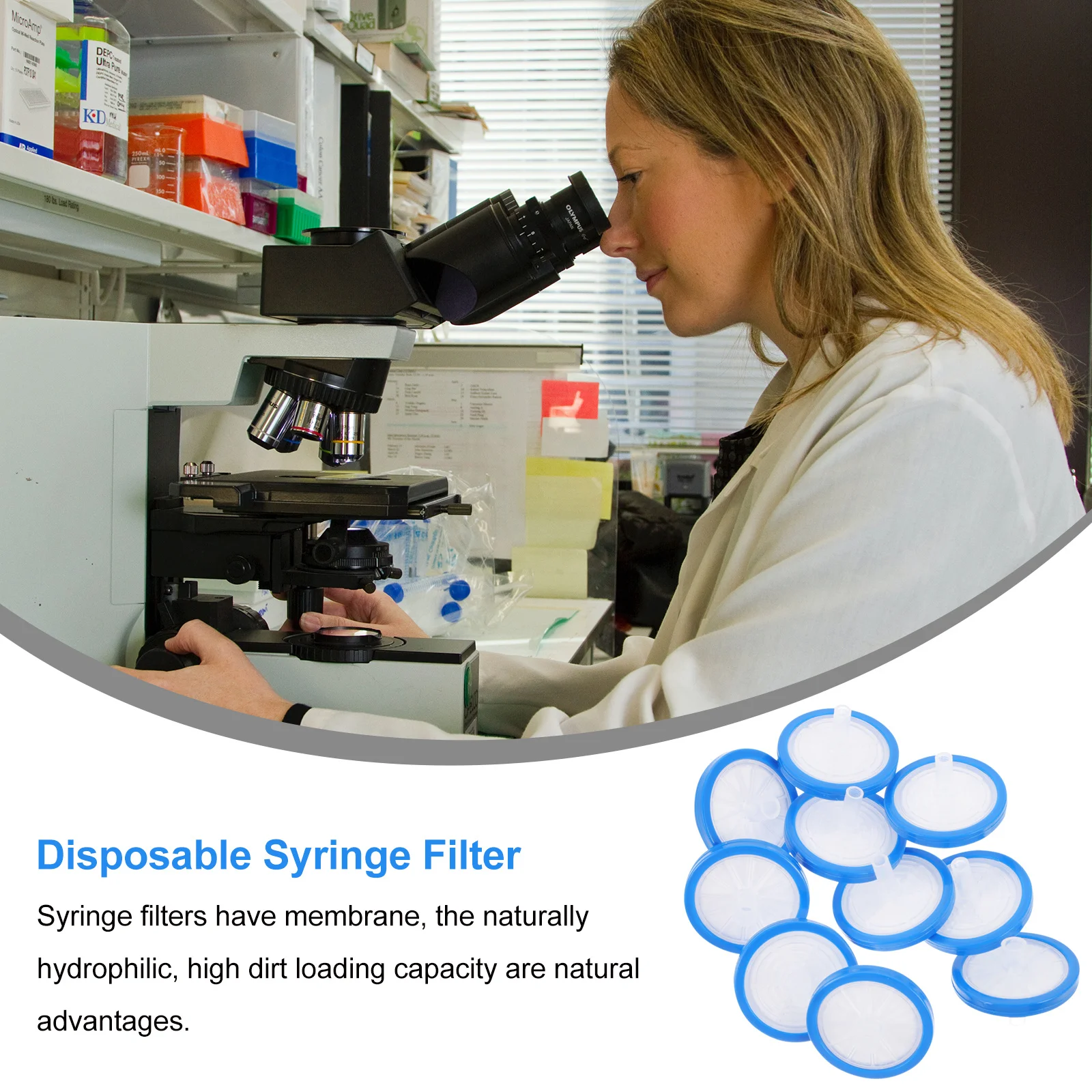 

10Pcs Syringe Filter Hydrophilic Disposable Plastic Filtration Device Laboratory Supplies Sample Pre-Filtration Clarification
