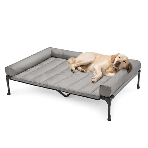 

Охлаждающая приподнятая лежанка для собак Veehoo с съемным водонепроницаемым матрасом-подушкой, приподнятая кровать для животных с дышащей сеткой Teslin, нескользящая.