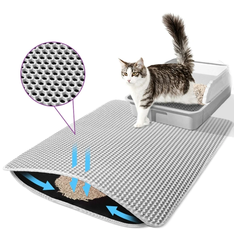 Cats Litter Trapping Mat Plastic Hollowed Double Layer Sifting Various Size Sifting Hollowed Mat for Cleaner Floor