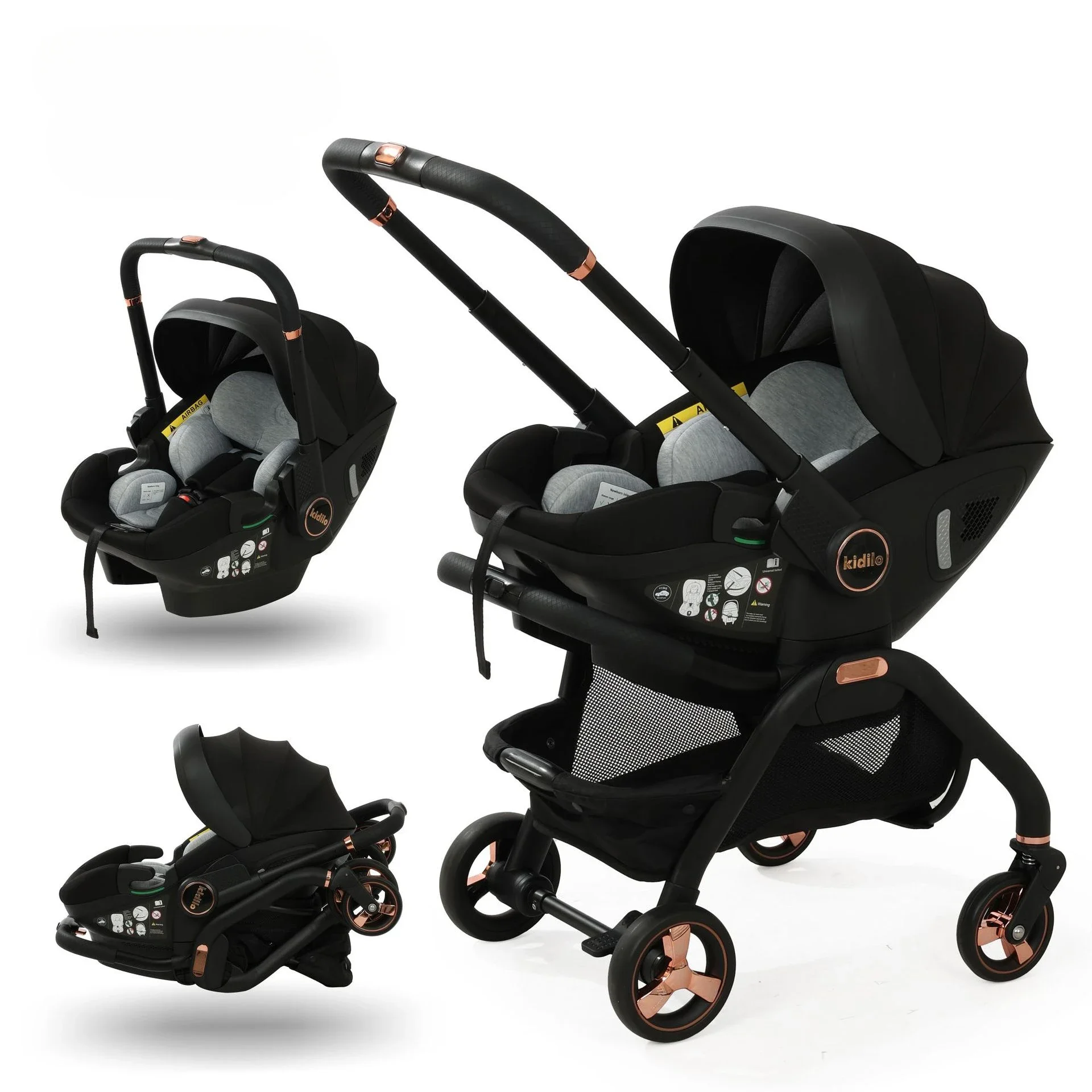 3-in-1 baby safety stroller, two-way newborn baby safety seat, portable 3-in-1 stroller for ages 0-2le for 0-2 years old