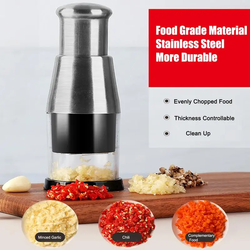 Manual Mini Vegetable Chopper Garlic Crusher Onion Grinder Hand Pressure Tomato Cutter Durable Kitchen Chopping Accessories