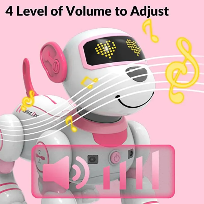 Jouet pour chien robot télécommandé intelligent – Animal de compagnie électrique sensible au cascade, danse et au toucher pour enfants