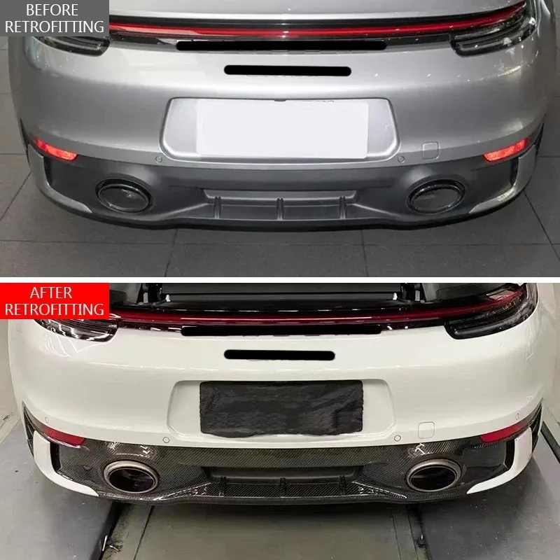 2019-2024 High-Value Carbon Fiber Rear Bumper Lip Upgrade Kit Lightweight New Condition for 911 Carrera S 4S 992 Exclusive 2