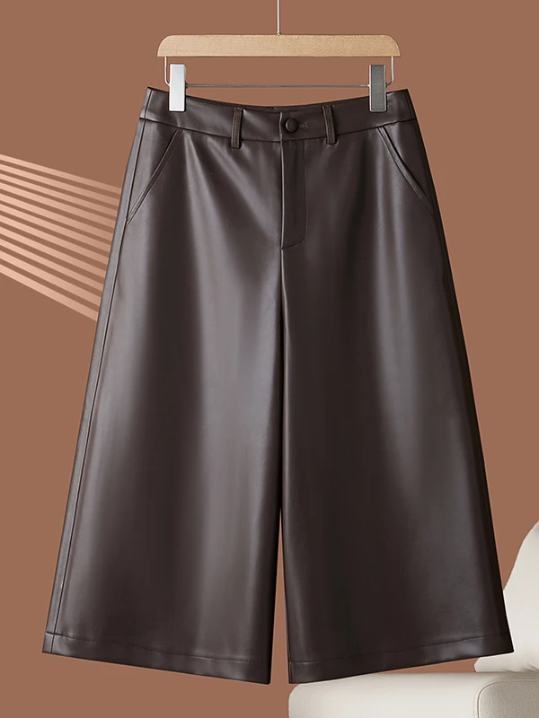 

Женские брюки с высокой талией, широкими штанинами, прямого кроя, из натуральной овчины, осенне-зимние, новые, удобные, дышащие.