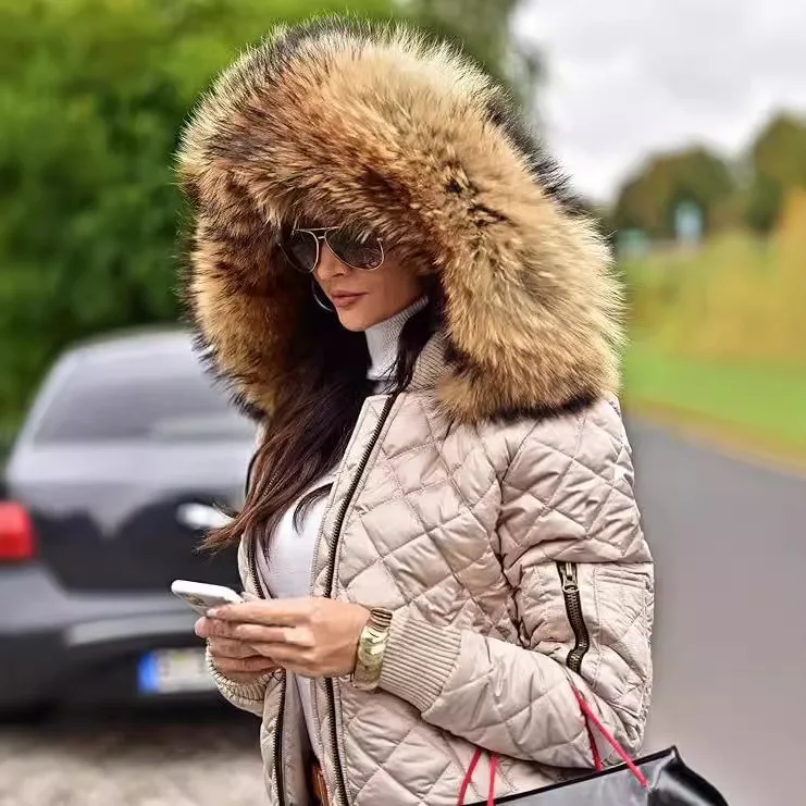 Herbst Winter Neue Frauen Baumwolle gefütterte Kleidung Kurze Kapuze Frauen Kleidung Lange ärmeln Zipper Schlank Tasche Lässige Mode jacke