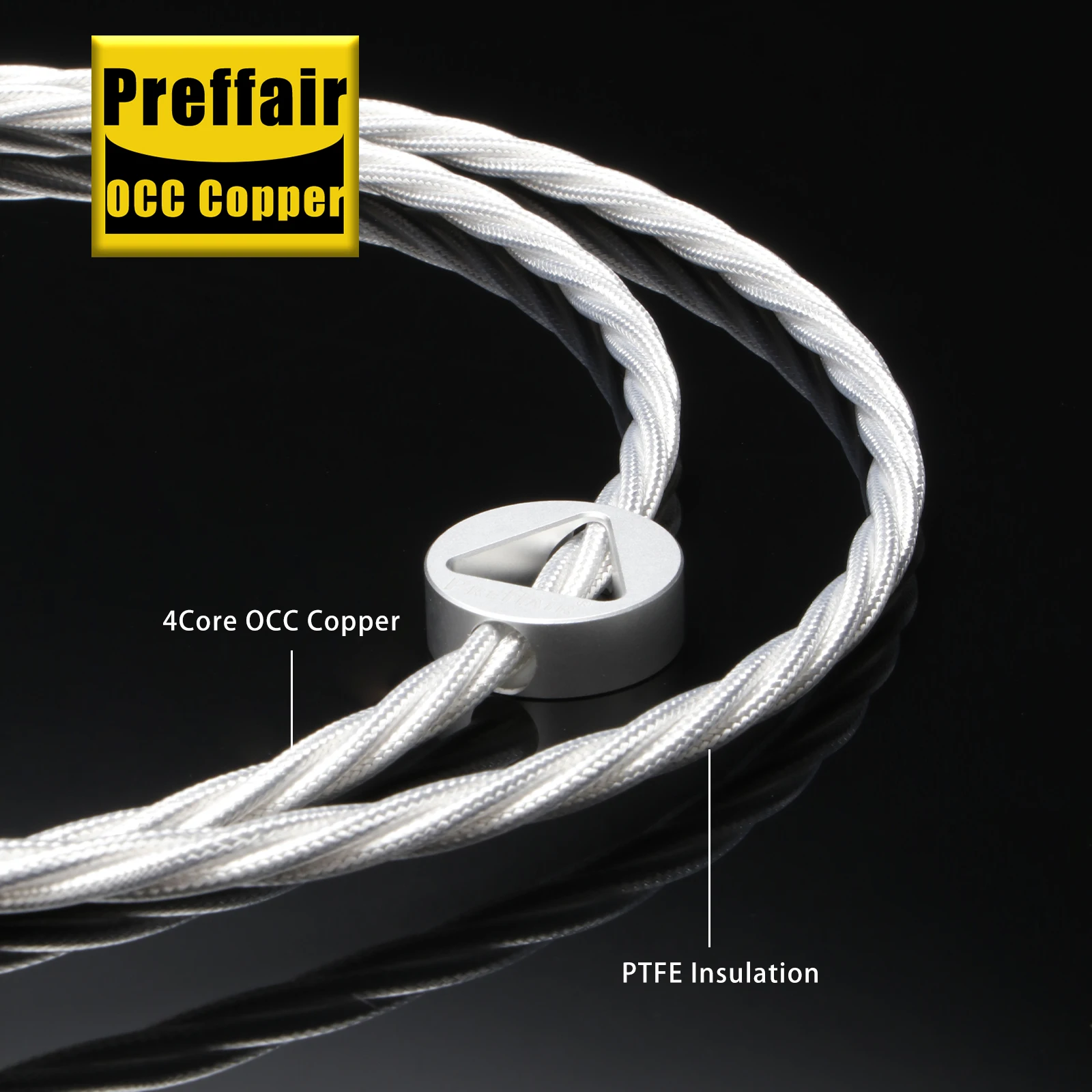 Preffair X463 Silver Plated Power Cable with Gold Plated EU/AU/UK/US to C7 Plugs&PTFE Insulation Braiding for AMP/CD/DVD/Mixer