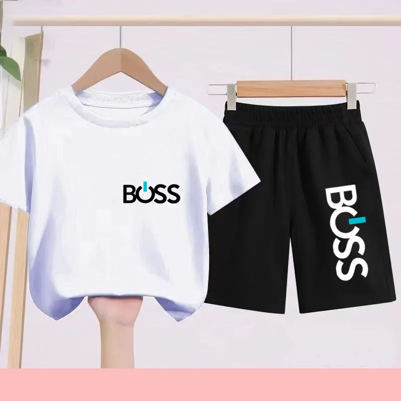

Children's Summer T-shirt and Shorts Set, Multi-color for Boys and Girls Aged 3-13, Casual Running Sportswear, Children's Gift