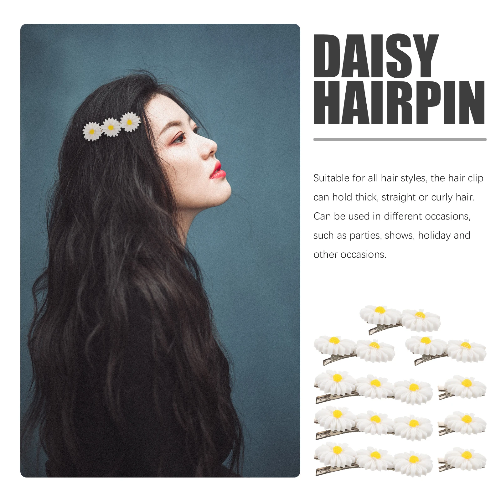 

9 Pcs Daisy Barrette Accessories for Women Mini Hair Clips Cute Barrettes Little Flower Small Bobby