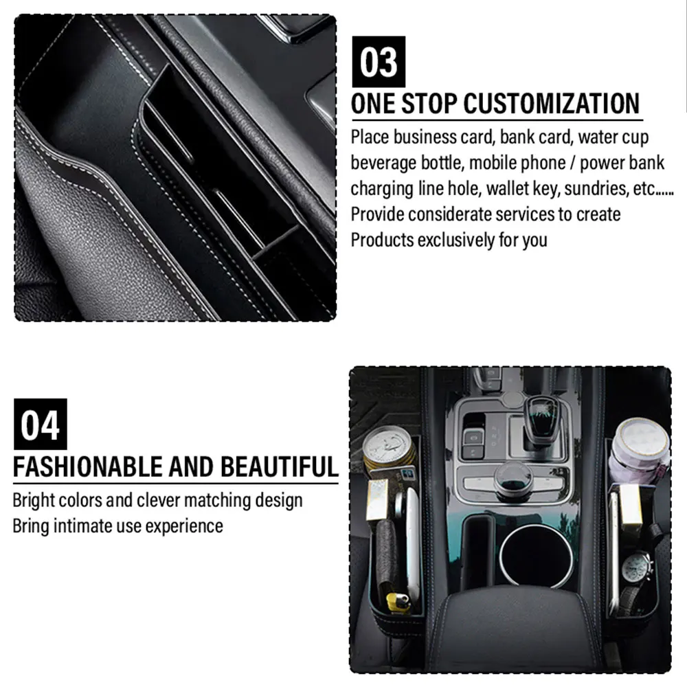 2Pcs Car Seam Storage Box Gap Filler Organizing Case Auto Accessories For Chevrolet Cruze Captiva Trax Malibu Tahoe Impala Aveo