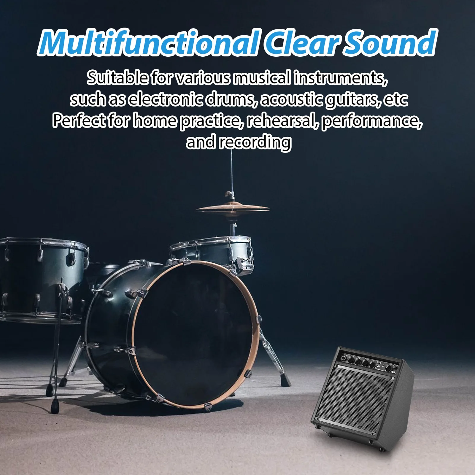 

Портативный Bluetooth-усилитель для электронных барабанов, клавишных инструментов и деревянных гитар для домашней практики