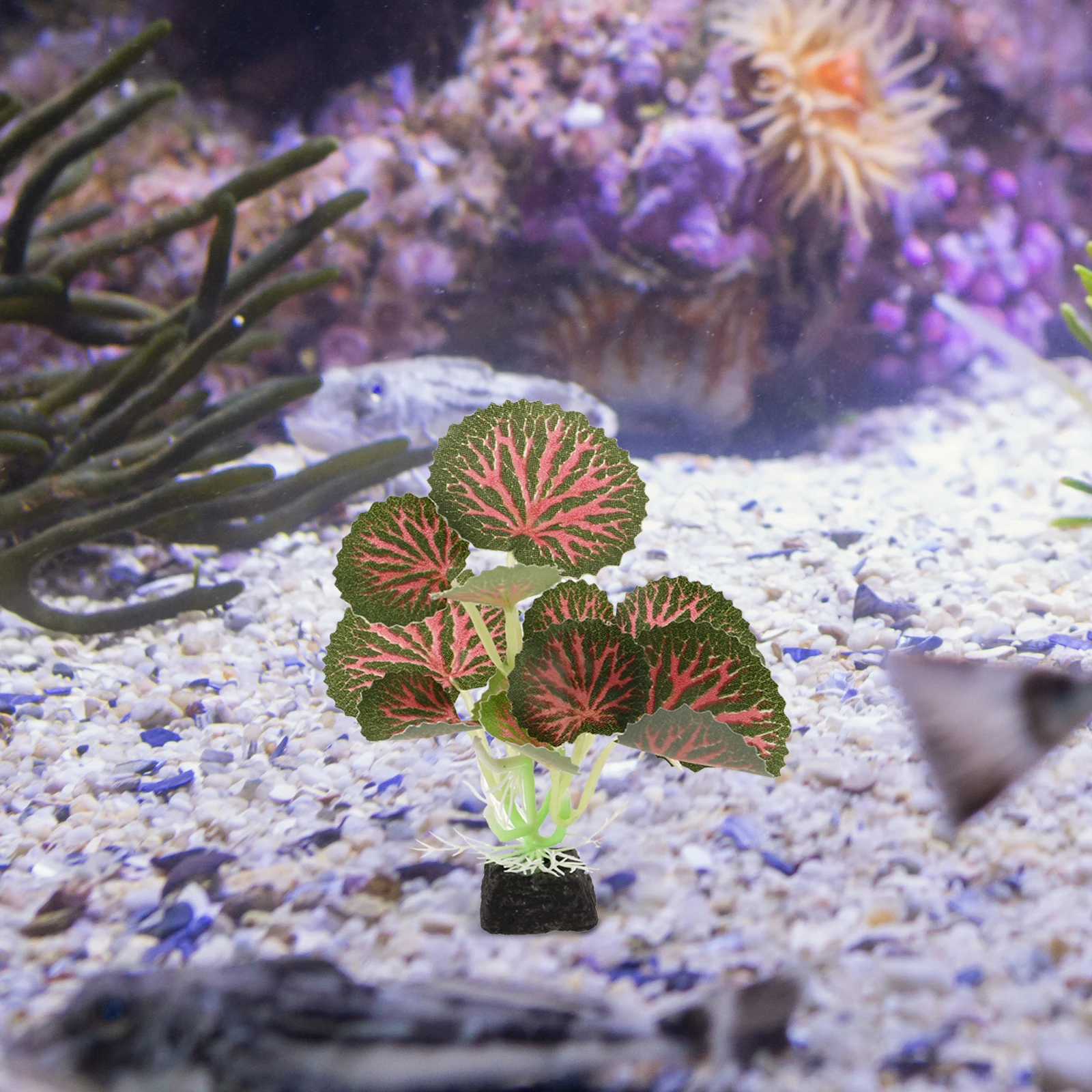 

Artificial Plant Decoration Round Leaf Medium Size Plastic Aquarium Grass Vivid Natural Fish Tank Accessories