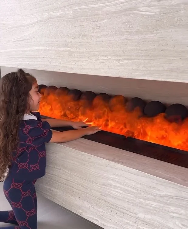 Customized Decor Flame Electric Fireplace Heater Insert 1800mm Led Smart Luxury Fireplace Electric Fireplace