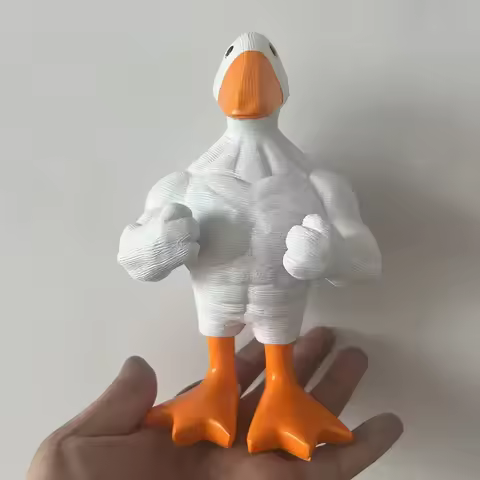 Muscle Duck Statue Ornament Funny Decoration Resin Crafts Sculpture Ornament Decoration Toys
