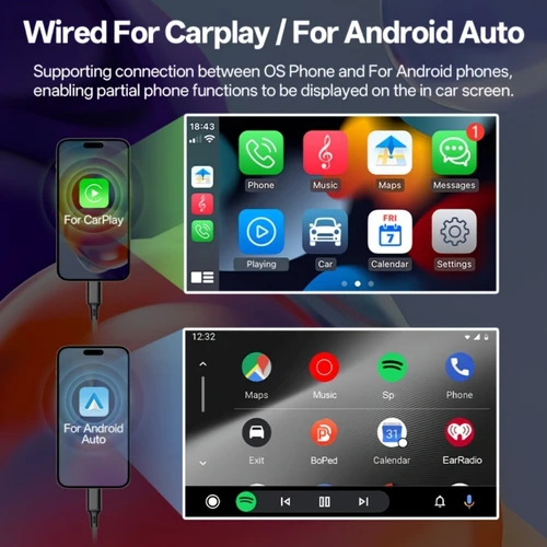 Imagen 2 del producto Hippcron Reproductor MP5 para automóvil de 7 pulgadas Radio multimedia 1 DIN con Carplay y Android Auto Soporte Interfaz USB/AUX