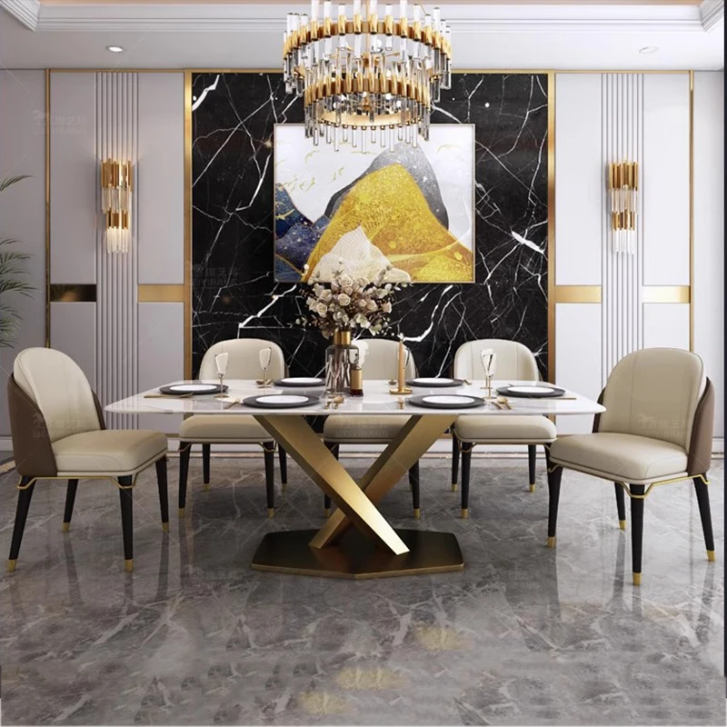 

Nordic Home Round Dining Tables Gold Console Coffee Tables Living Room Luxury Modern Muebles Para El Hogar Restaurant Furniture