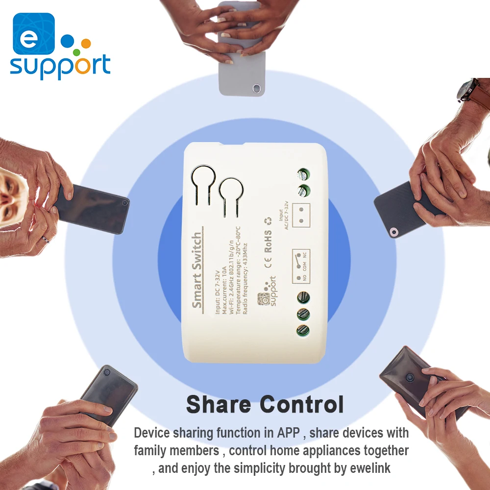 WiFi Smart eWelink TH Temperature Humidity Switch 7-32V 220V Passive Dry Contact Relay Real-time Monitor Smart Module Alexa