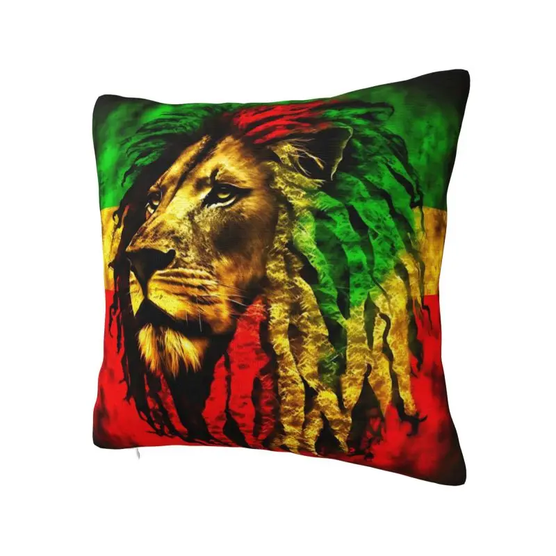 Rasta Lion Jamaica Flag Throw Pillow Case Decor Home Jamaican Reggae Cushions Cover For Sofa Car Square Polyester Pillowcase