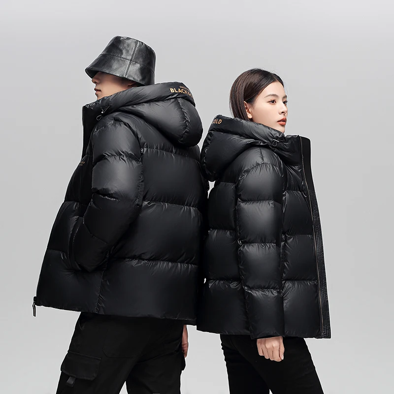 Black 90 White Goose Down Jacket Men Winter New High Quality Couples Waterproof Short Hooded Warm Bread Coat Women