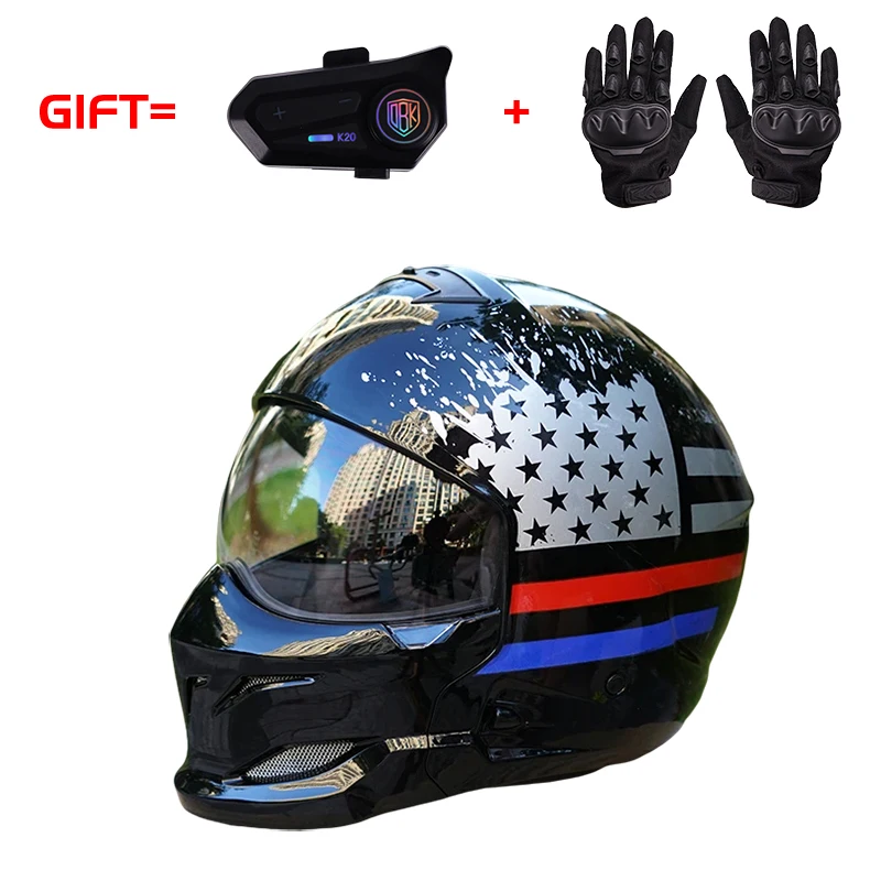 

Scorpion Retro Motorcycle Helmet Removable Front Module Transparent Lens M L XL XXL Sizes Available for Motorbike Safety Gear