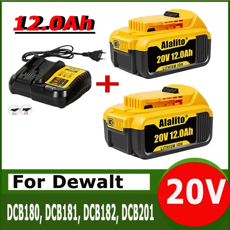 

New 100% Original 12000mAh 20V for Dewalt Power Tool Battery DCB206 20V 12.0Ah Battery DCB206 20V Battery DCB205 DCB200 DCB204-2