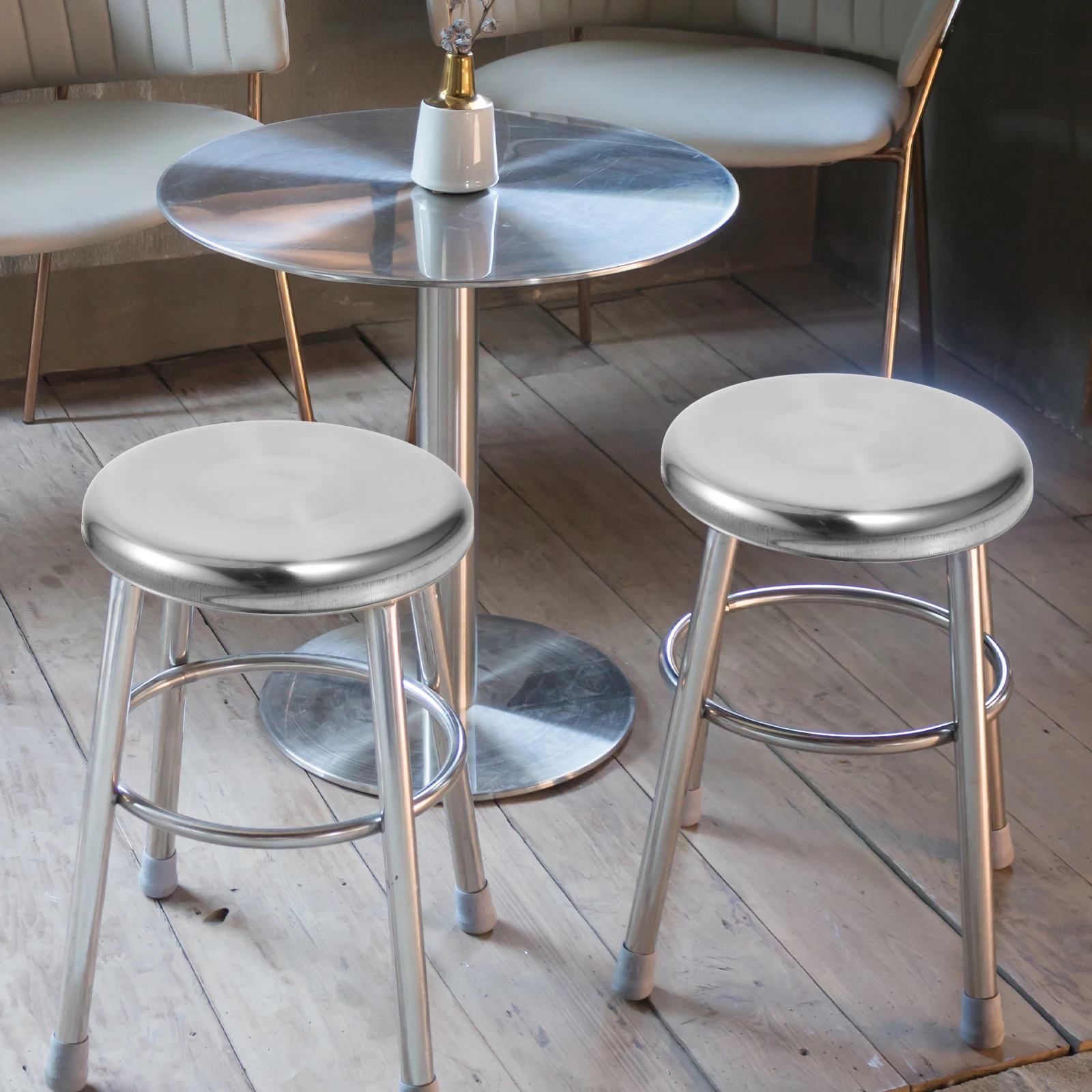 

Stainless Steel Stool Seat Replacement Round Metal Chair Cushion Smooth Kitchen Restaurant Bar Pub Furniture