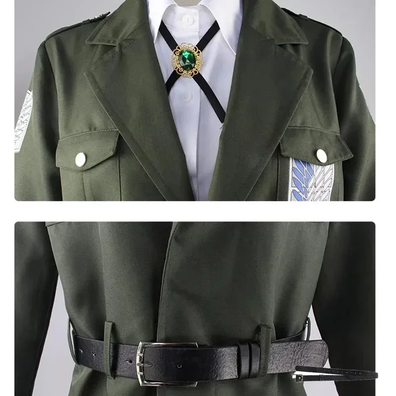 2025 ♥ Nuevo Anime regimiento de exploradores disfraces de Cosplay verde militar AOT encuesta Levi Eren Jager uniforme trajes Recon Corps ☆ ★