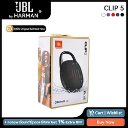 JBL Clip 5 Ultra Portable Bluetooth Speaker BT 5.3 Multi-Speaker Connection IP67 Waterproof 12 Hours Playtime Speaker with Hook