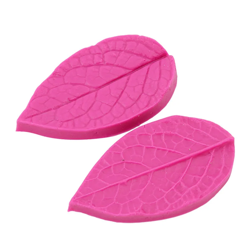 2Pcs/Pack Leaf Shaped Silicone Press Mold Cake Decoration Fondant Cake 3D Food Grade Silicone Mould