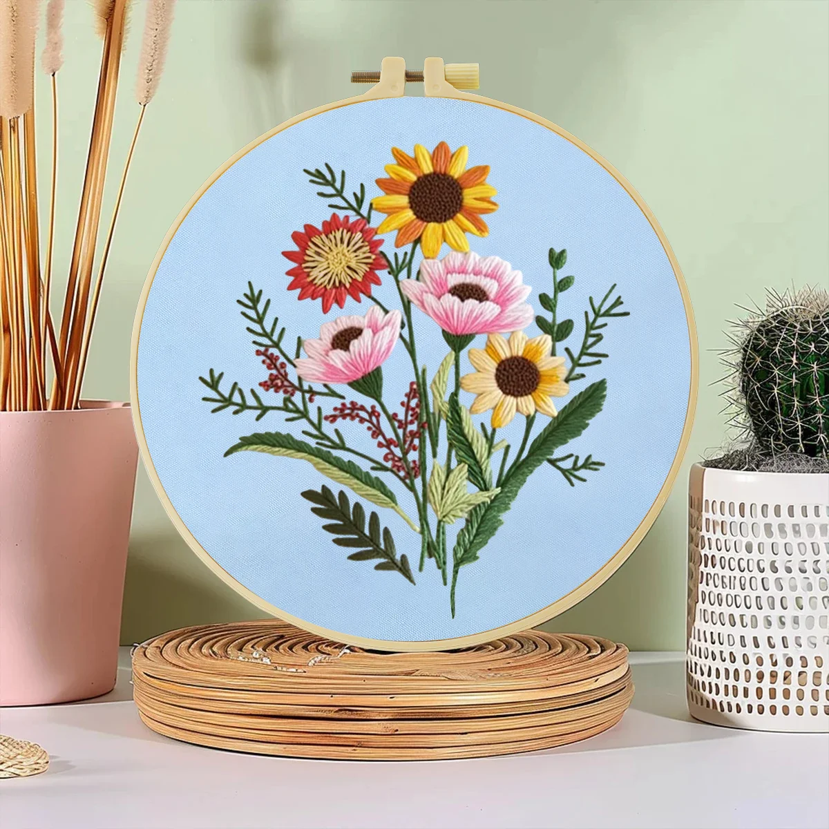 1 szt. 20X20CM/15X15CM 7.87/6.3 cala Zestaw startowy do haftu DIY, dekoracja domu