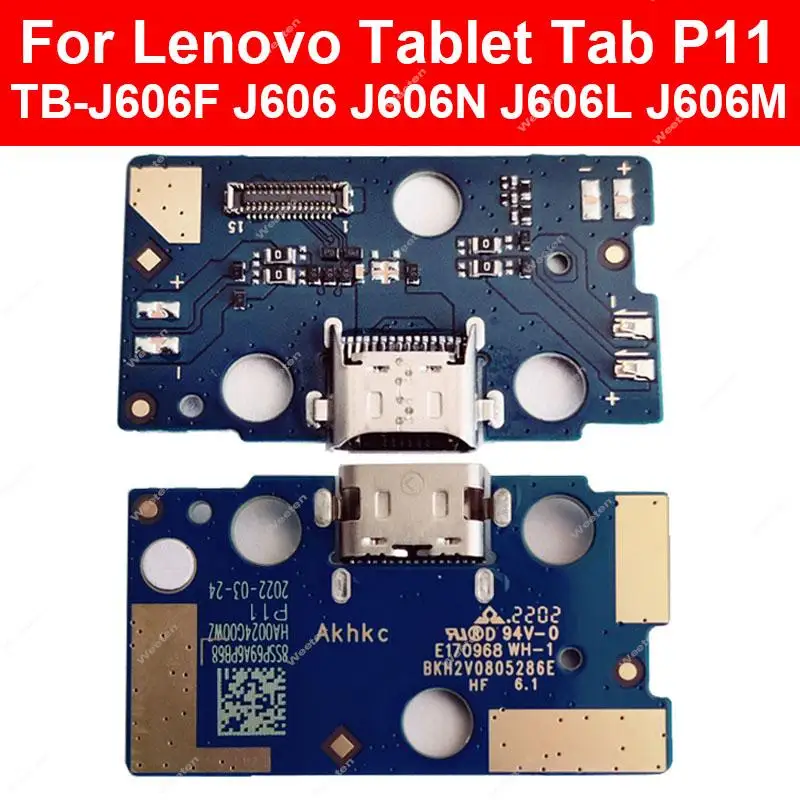 Carregamento USB Dock Board, Carregador Porto, Placa Conector, Peças de Reparo, Lenovo Tablet, Tab P11, TB-J606F, J606, J606N, J606L, J606M