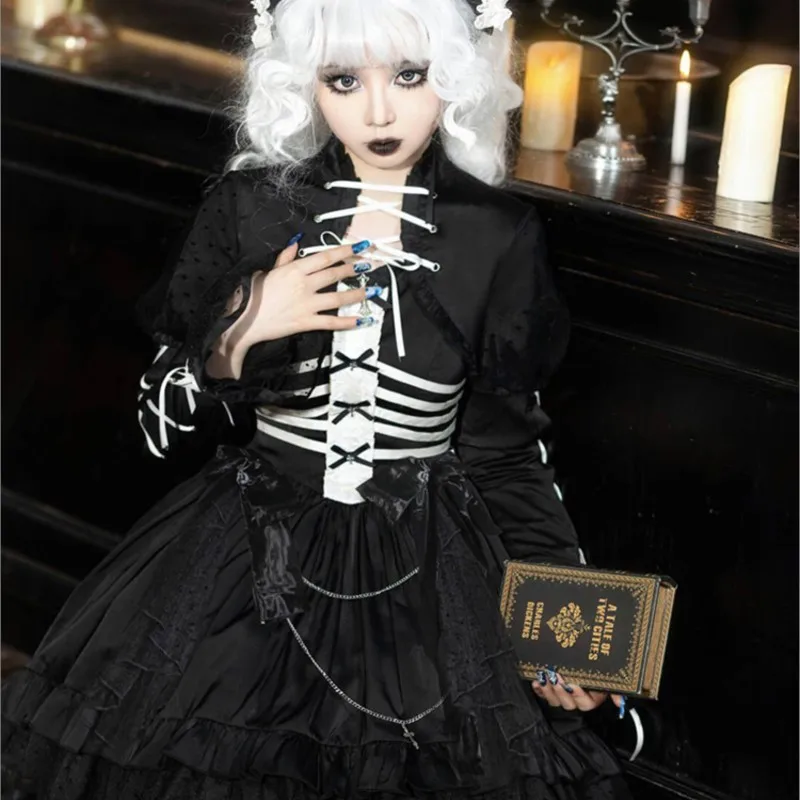 Lolita Skirt Halloween Daily Long Sleeve Dark Dress