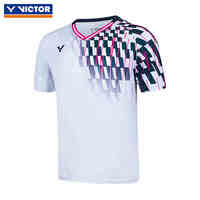 2025 New Victor Victory Badminton Table Tennis Clothing Sports Short-sleeved T-shirt Comfortable Breathable Sweat-absorbent Top