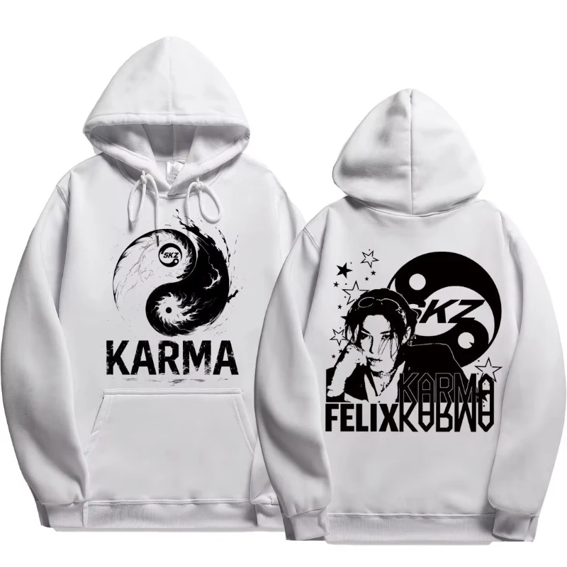 سترة بقلنسوة عصرية فضفاضة كبيرة الحجم للرجال والنساء لعام 2025 فيليكس هان بانغشان تشانغبين هيونجين لي يعرف K-POP #1