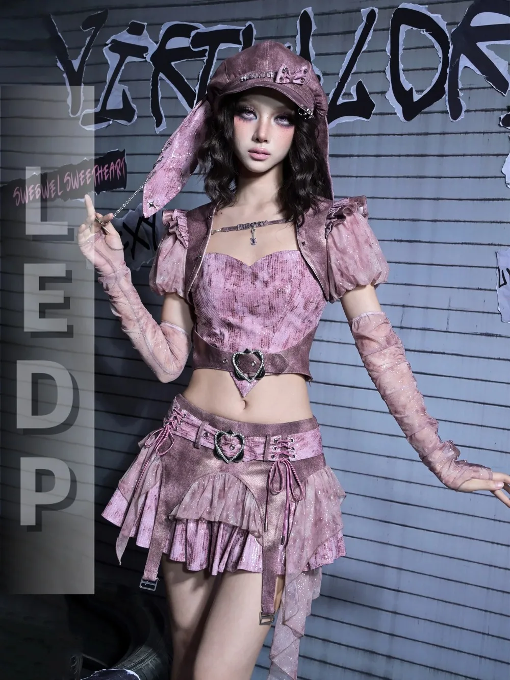IMU Original Design Y2k Hot Girls Punk Sequins Denim A-line Lace-up Low Waist Mini Skirt Purple Kawaii Cute Party Skirt