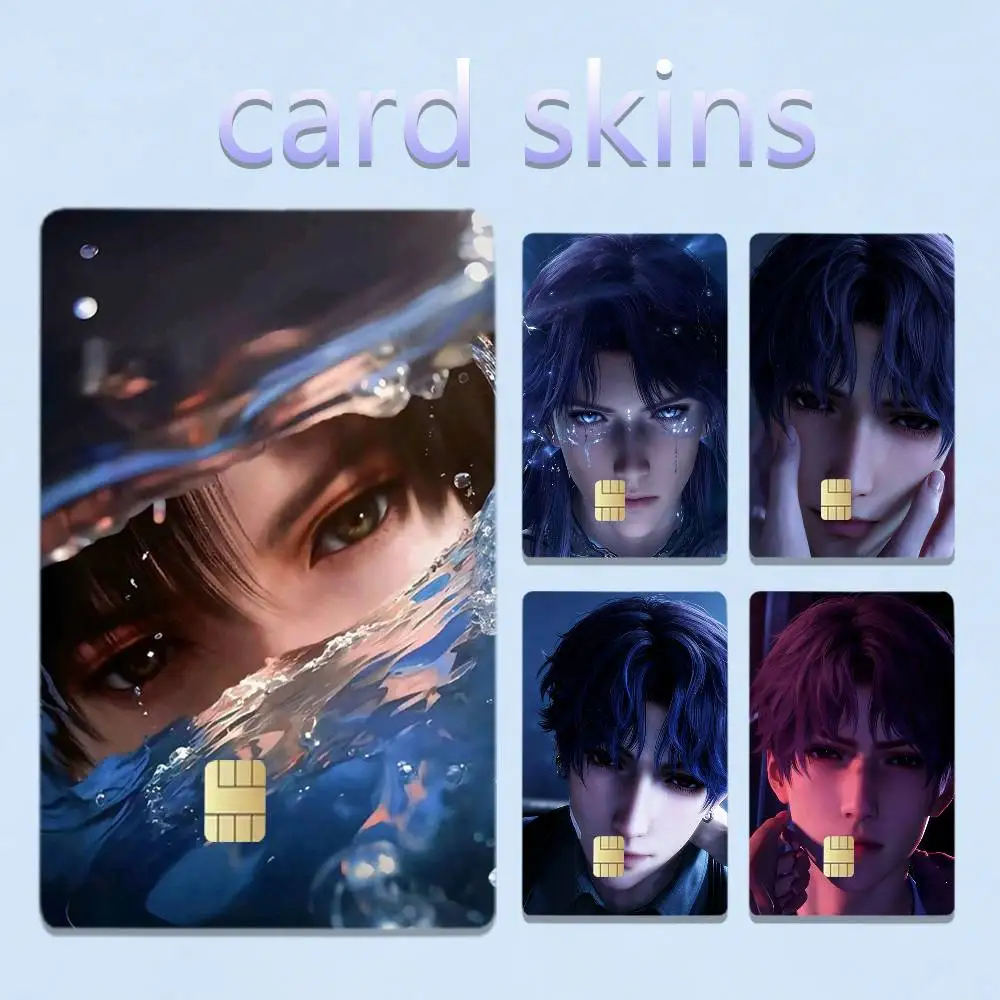 R-Rafayel Love and Deepspace 4pcs 1Set Laser Holographic Sticker Skin Cover for Credit Bank Debit Card