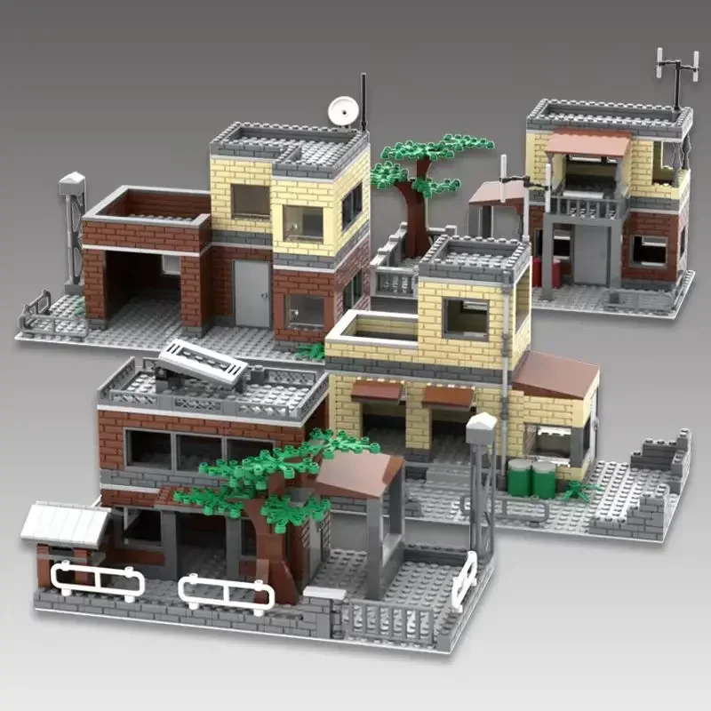 

Military MOC WW2 Battlefield Ruins Highland Bunkers War Scene Building Blocks Toys For Children Adults Friends Gift Brick