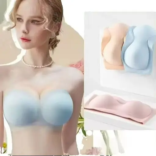 KUCLUT Ice Silk Bra Strapless Bras Bra Without Rods Anti Slip Gathering Sexy Bras Chest Support Bra Cool For Women