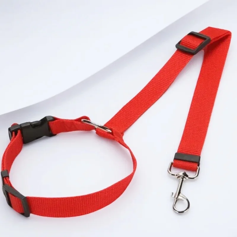 Adjustable 2-in-1 Pet Car Seat Belt Nylon Lead Leash Safety 