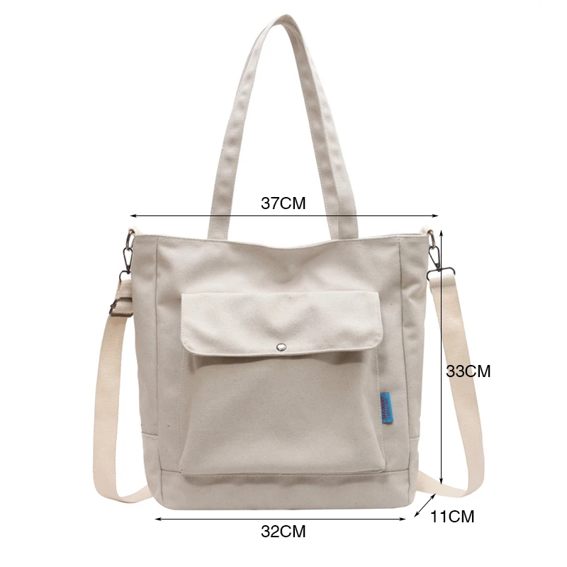 Casual Ladies Hand Bags Designer High Quality Canvas Tote Bag for Women Large Capacity Shoulder Crossbody Travel Bag Female Sac