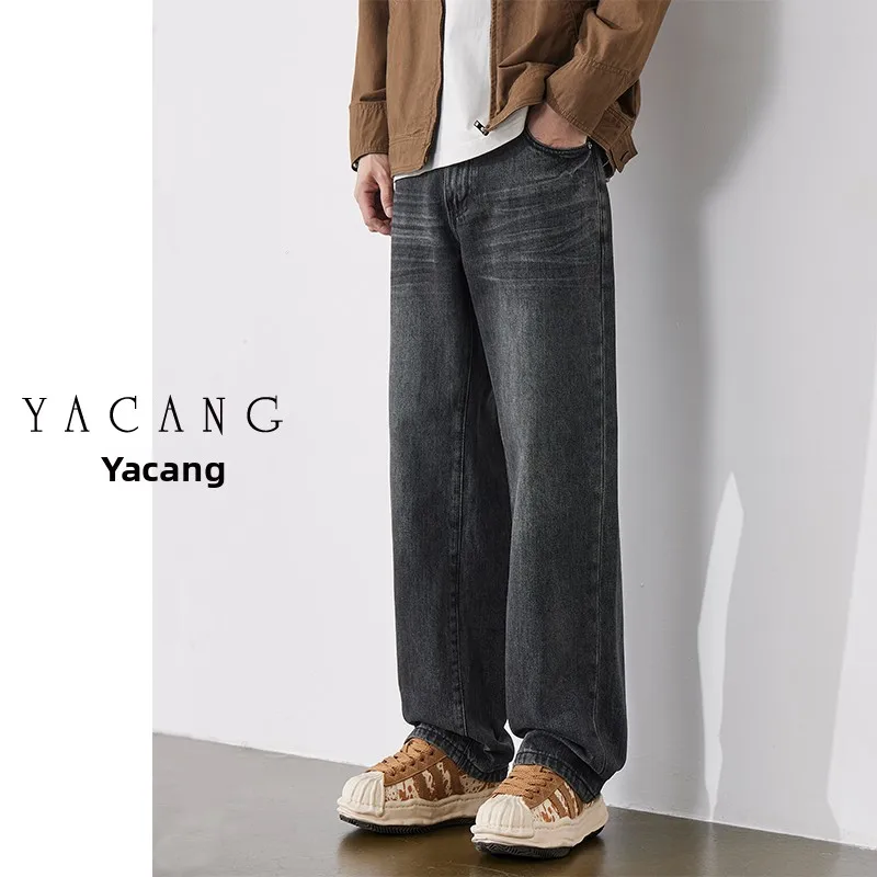 

Bla Wide Leg Men's Jeans Loose Straight Cut Water Waed Autumn New Arrival Comfortable Breathable Denim Pants