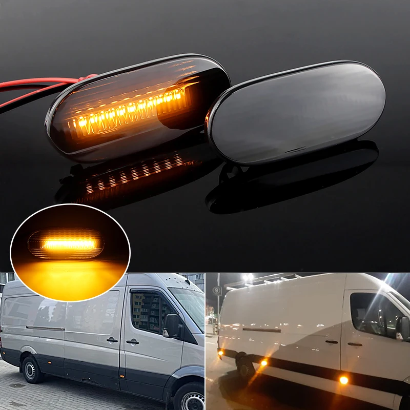 

2X Led Side Marker Turn Signal Light Sequential Blinker For Mercedes Benz Sprinter W906 2006-2018 ；VW Crafter Minibus 2006-2016