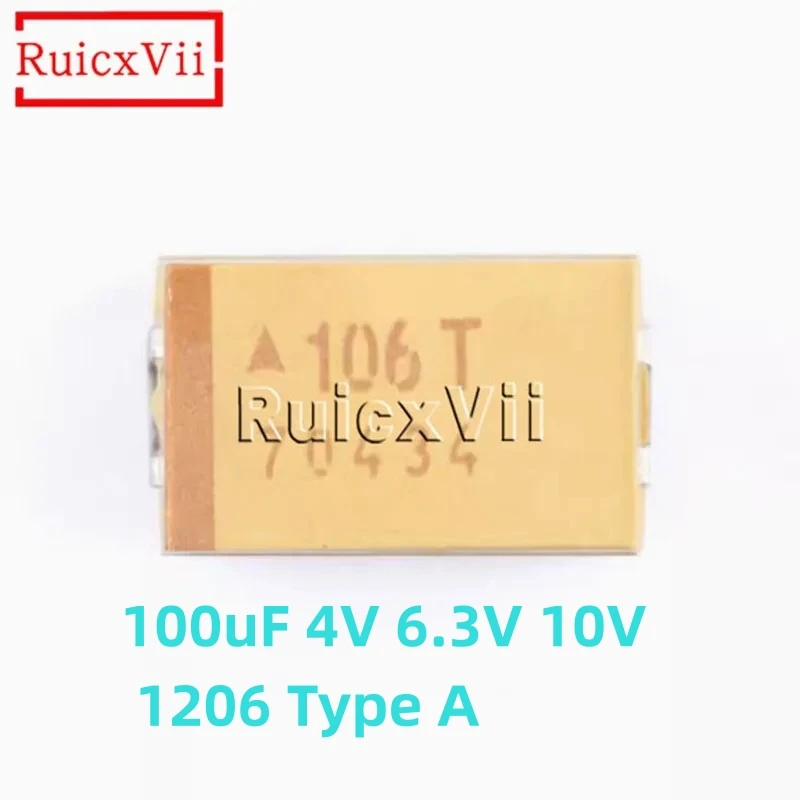 10pcs/lot 100uF 4V 6.3V 10V 1206 Type A SMD Tantalum capacitor TLJA107M010R0140 TLJA107M006R0500 TLJA107M004R 107G 107J 107A New