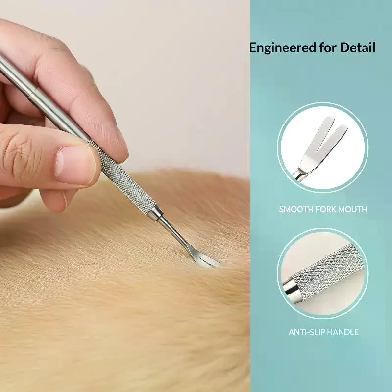 Portable Tick Removal Tweezers 1 Set Painless Gentle Safe Tick Remover for Dogs Cats Small Pet Health Care Use