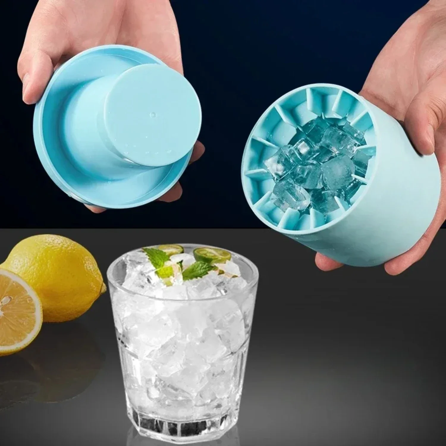 ng-Lasting Ice Cube Maker - Innovative and Practical Silicone Ice Cube Tray - Premium Quality Mold for Cocktail and Mocktail - F