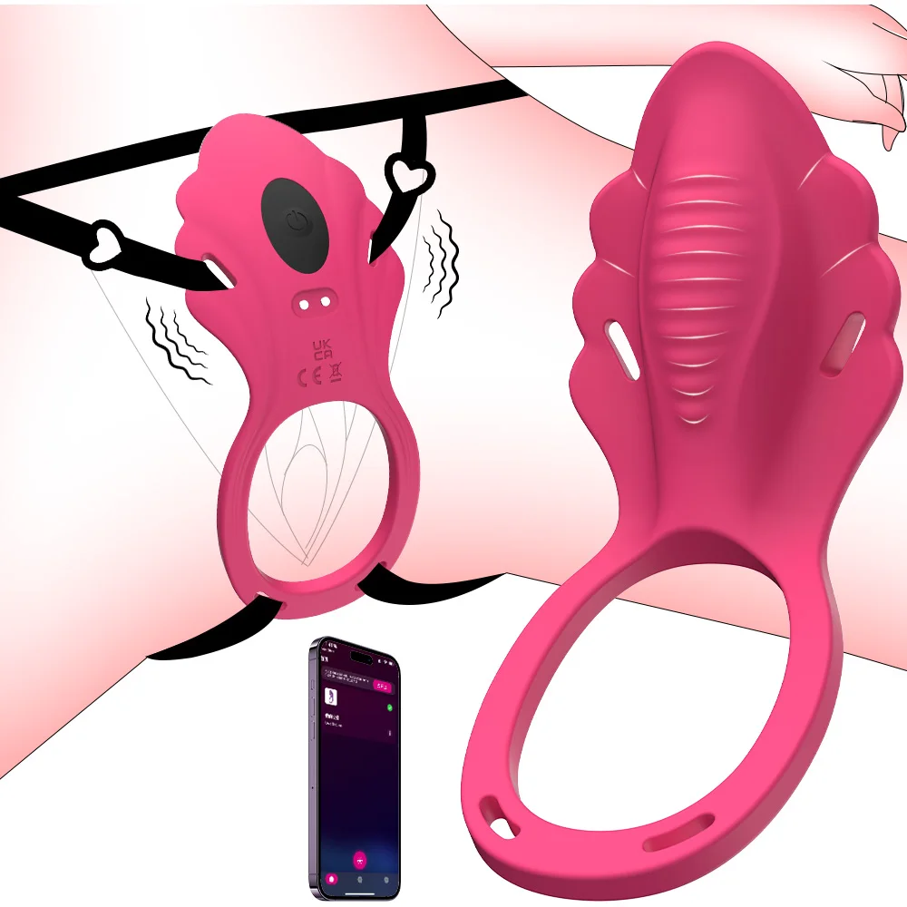 Vibrador de bragas portátil con Control por aplicación para mujeres, anillo vibratorio para pene, estimulador del clítoris, juguete sexual femenino para hombres, placer Sexual