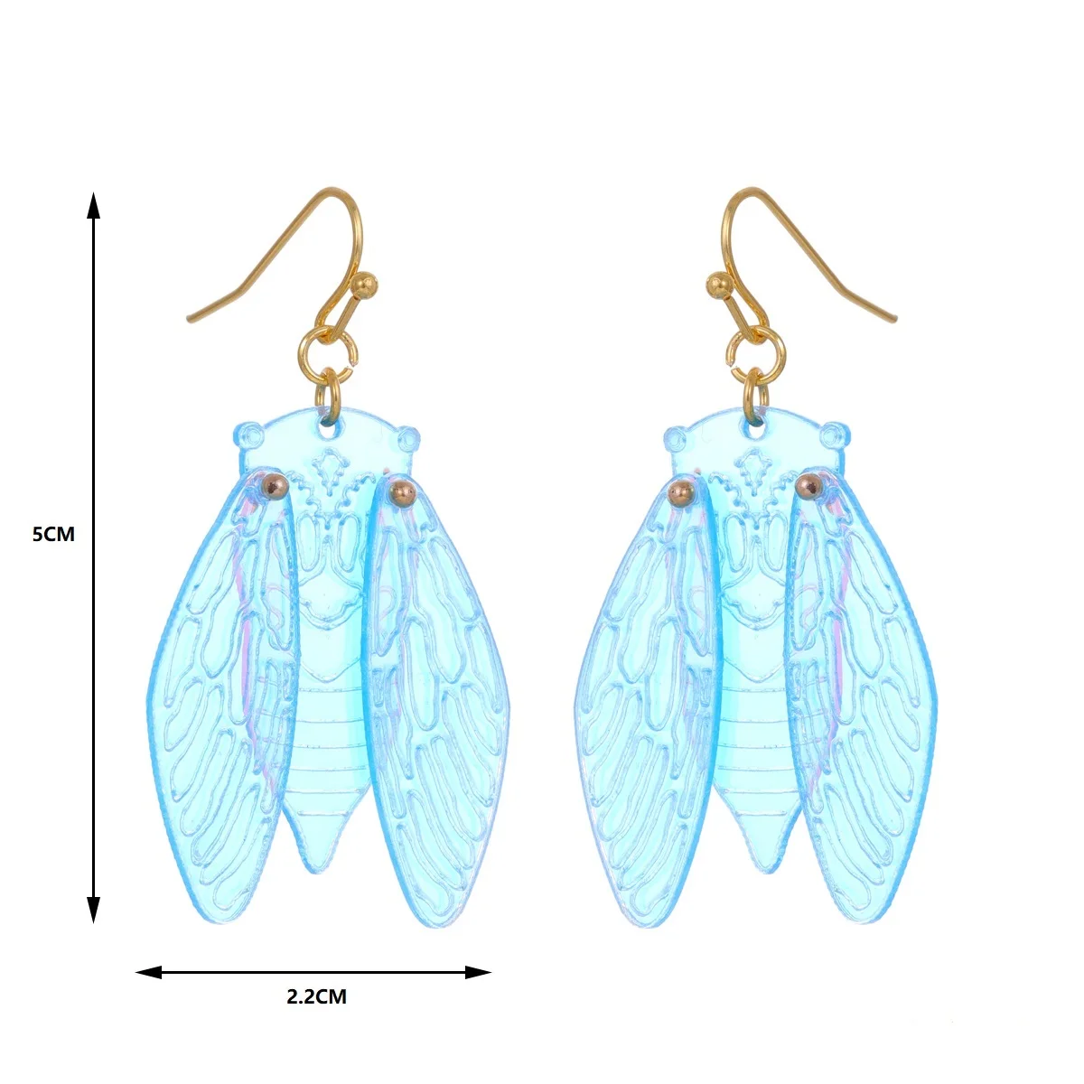 Fashion Luna Moth Acrylic Earrings Cute Moth Wings Earrings Women Girls Summer Vacation Jewelry