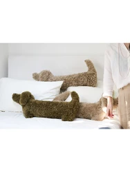 Rinoart Dachshund Dog Wool Cushion Long Strip Dog Doll Throw Pillow Home Decarative Waist Neck Pillow Girls Kids Birthday Gifts