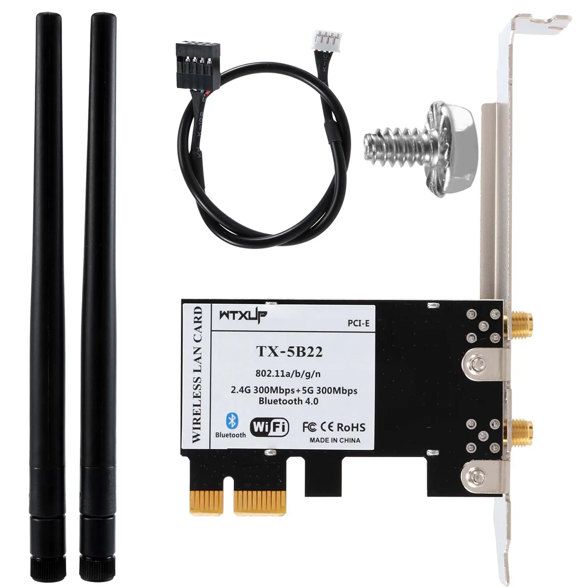 N1202 AR5B22 2.4G/5G Dual Band PCIE Wi-Fi Network Card with Bluetooth 4.0 for Desktop PCsand Servers Wireless Network