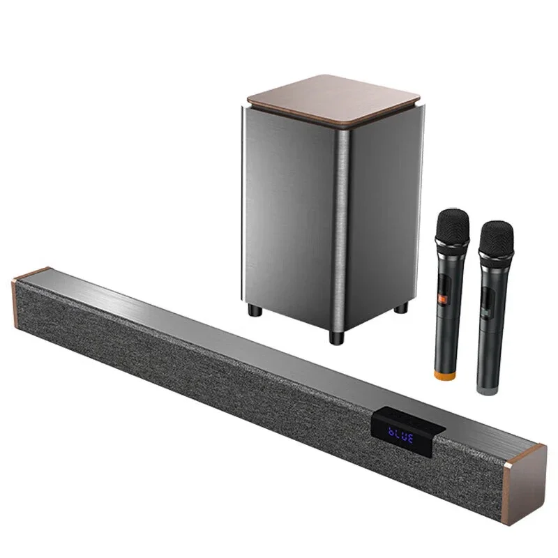 

2.1 Ch Wireless Bluetooth Soundbar Home Theater System With Wood And Plastic Materials For Family Entertainment