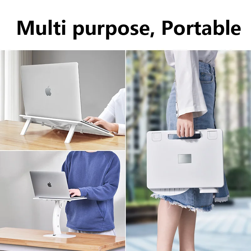 Imagem -03 - Suporte para Laptop Portátil com Suporte de Elevação Mesa Dobrável Multifuncional para Livro Notebook e Cama Aprendizado e Leitura